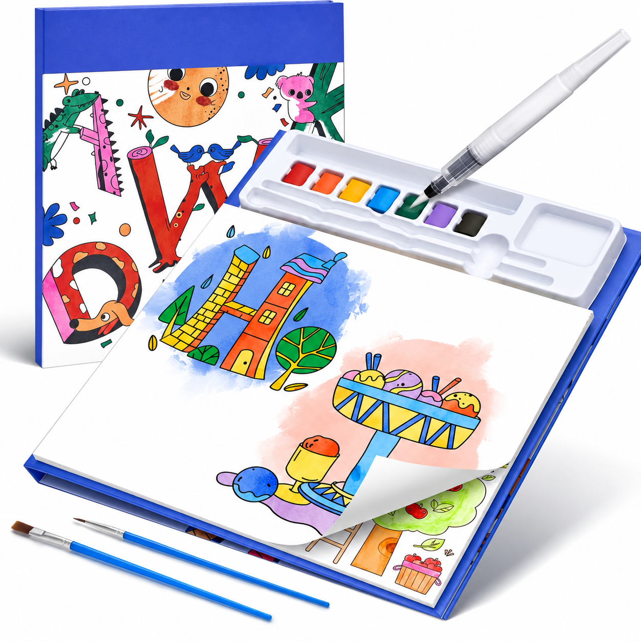 Paint With Water Coloring Book Set For Kids