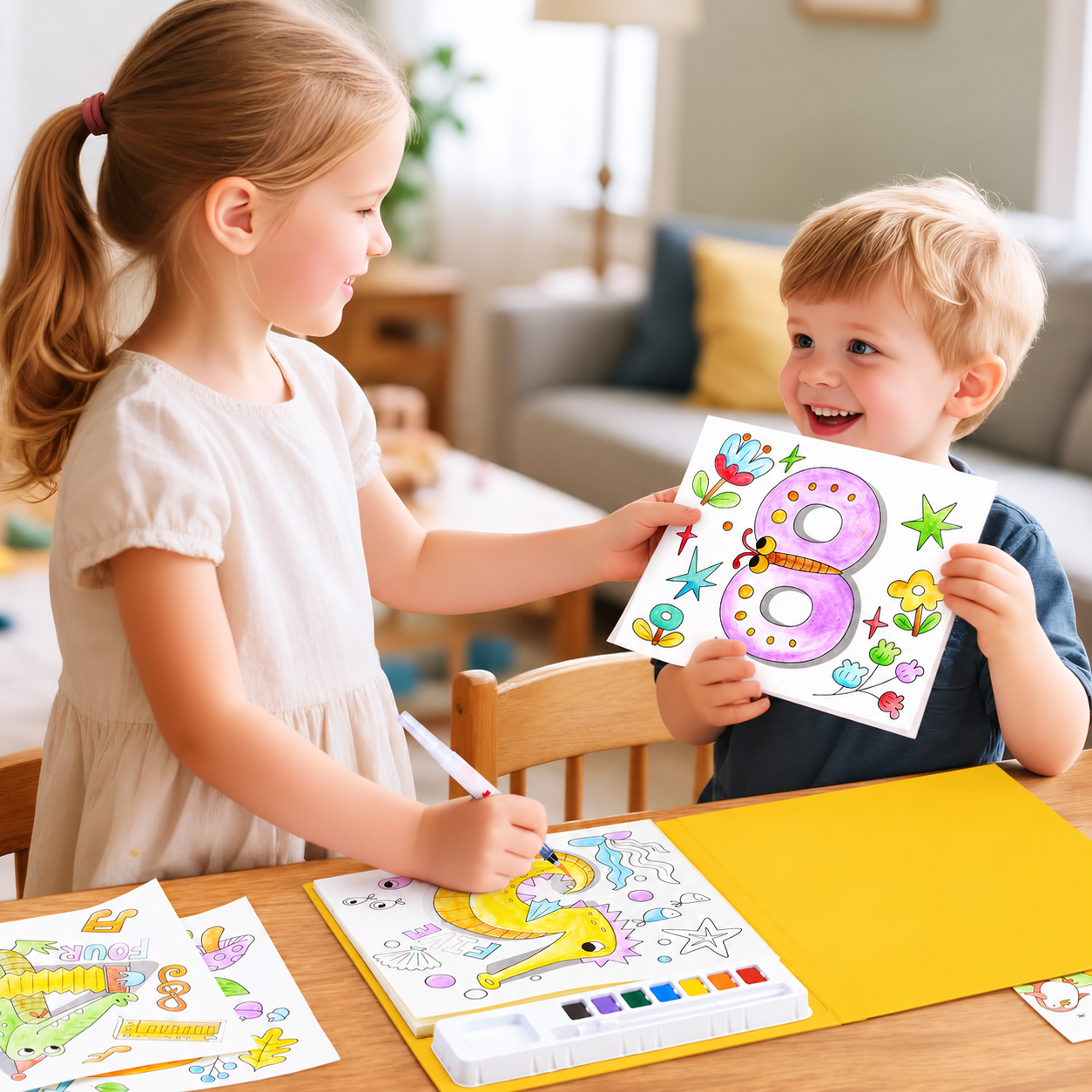 Paint With Water Coloring Book Set For Kids