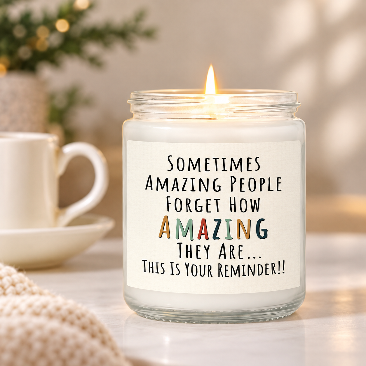 Inspirational Birthday Scented Candle with Positive Message