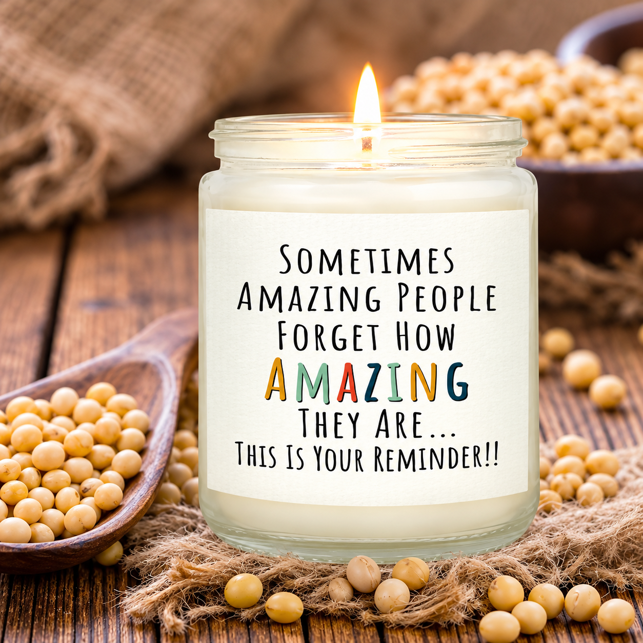 Inspirational Birthday Scented Candle with Positive Message