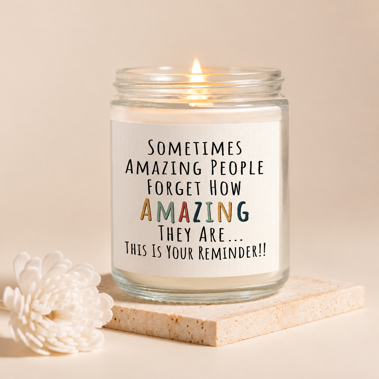 Inspirational Birthday Scented Candle with Positive Message