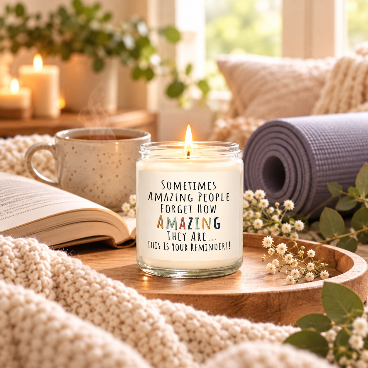 Inspirational Birthday Scented Candle with Positive Message