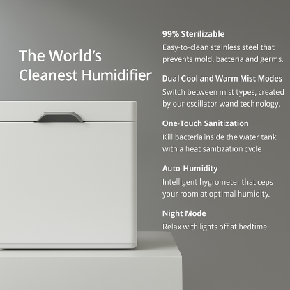 Ultrasonic Stainless Steel Easy Clean Cool Mist Humidifier-Humiii