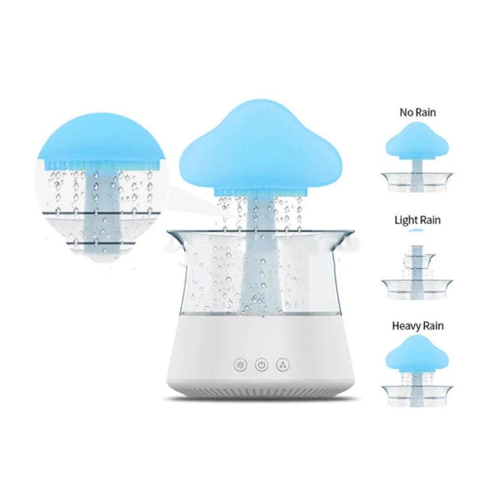 Decorative Rain Cloud Humidifier With LED Mist Essential Diffuser-Humiii