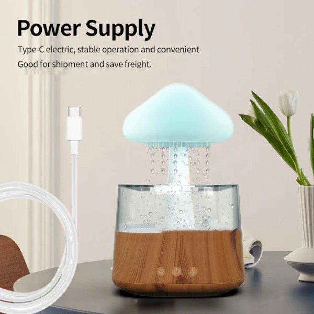 Decorative Rain Cloud Humidifier With LED Mist Essential Diffuser-Humiii