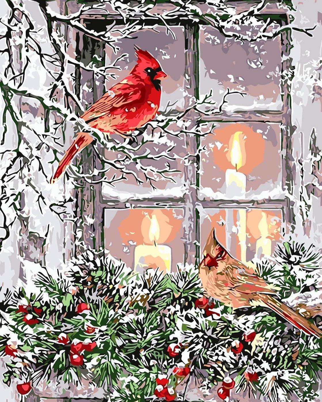 Stained Glass Christmas Tree Paint By Numbers Kit