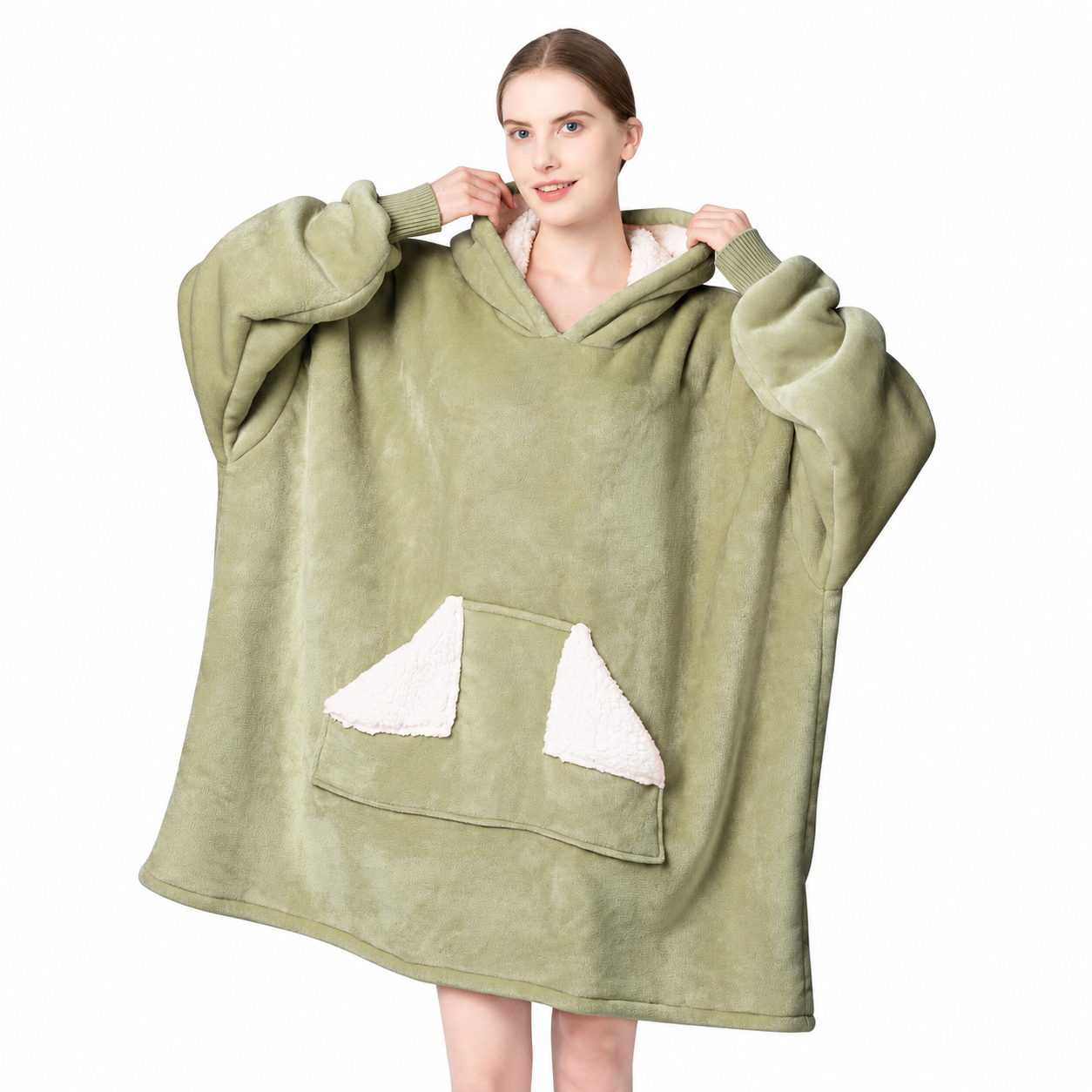 Oversized Long Sleeve Wearable Blanket Hoodie For Women