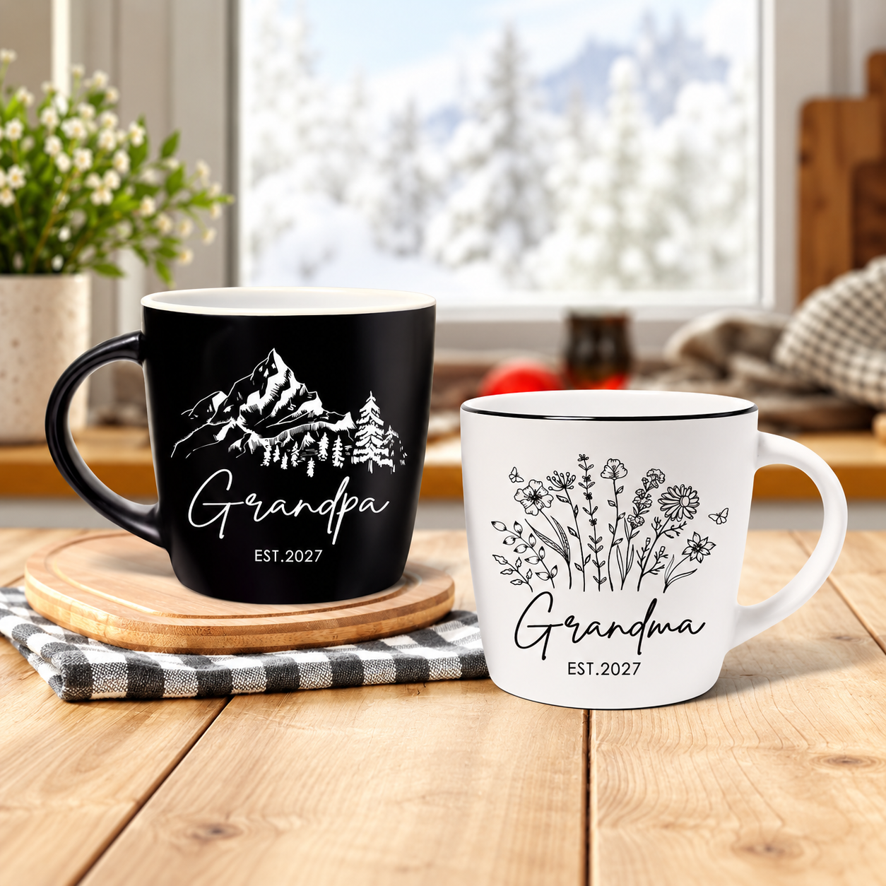 2027 Grandma And Grandpa Mug Set