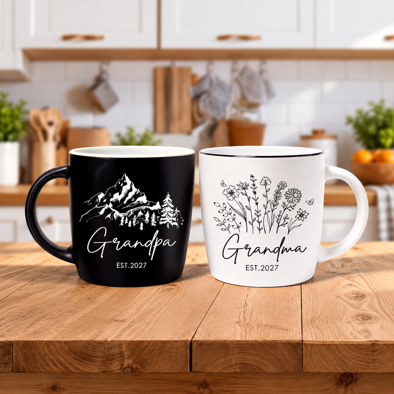 2027 Grandma And Grandpa Mug Set