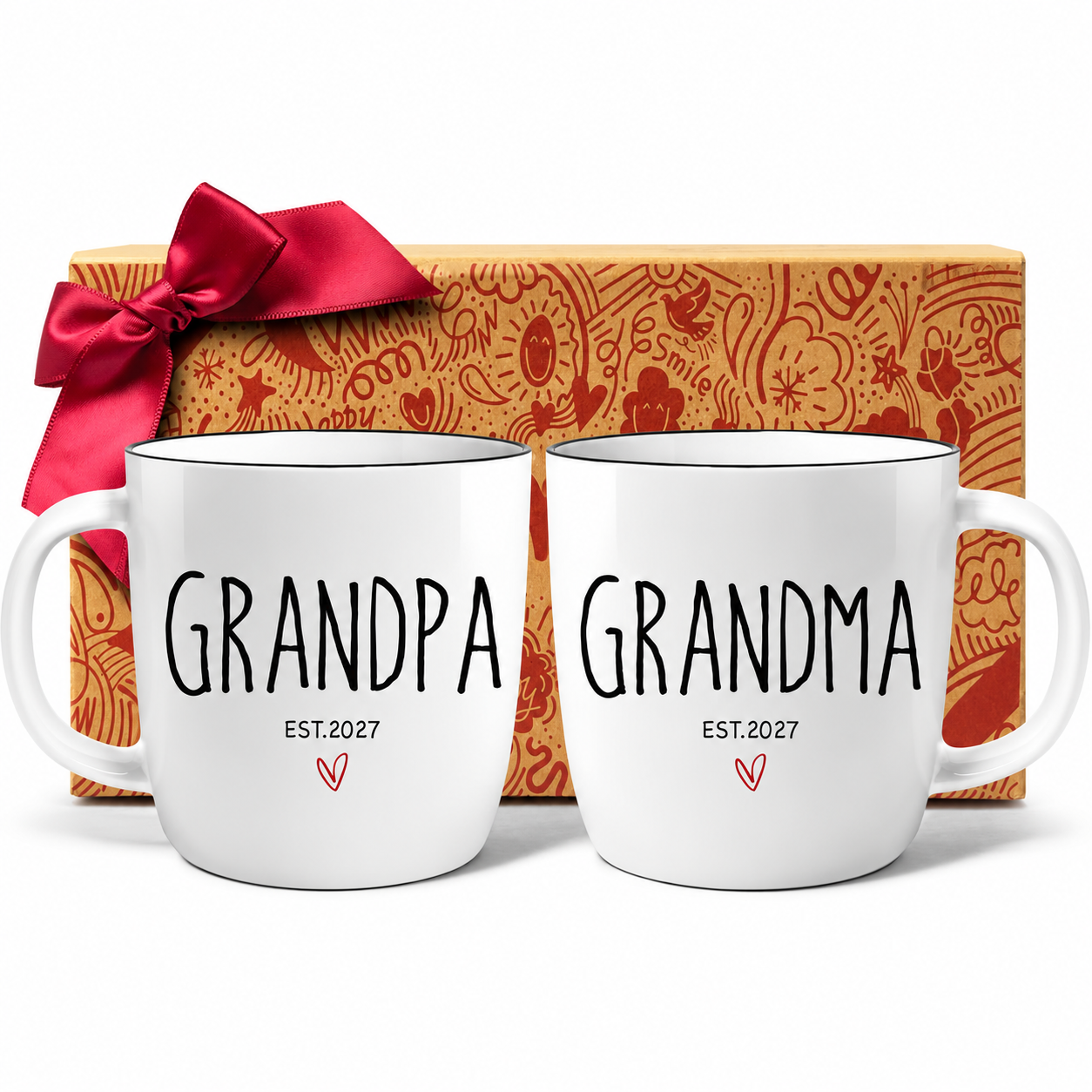 2027 Grandma And Grandpa Mug Set