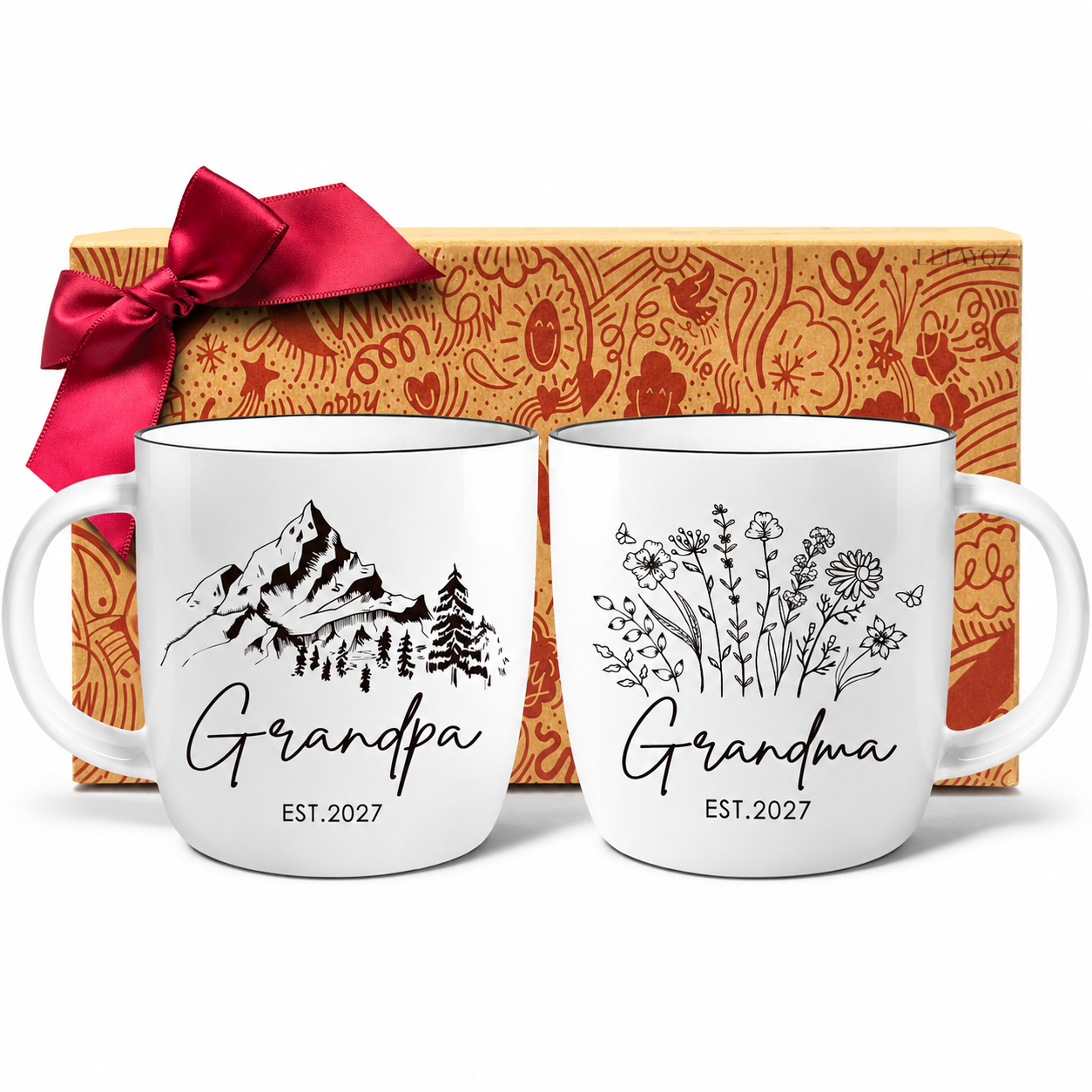 2027 Grandma And Grandpa Mug Set