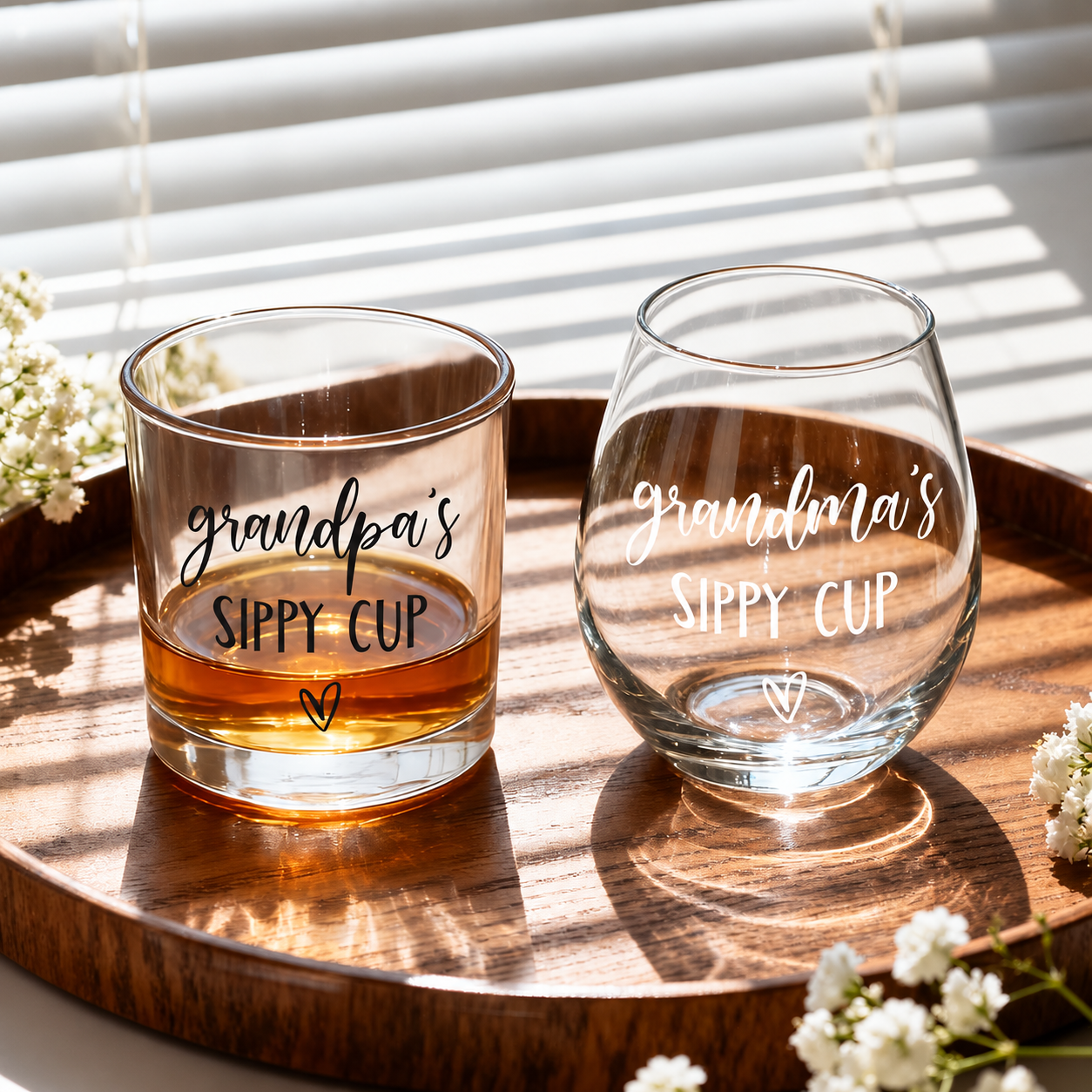 15 Oz Grandparents Sippy Cup Glass Set