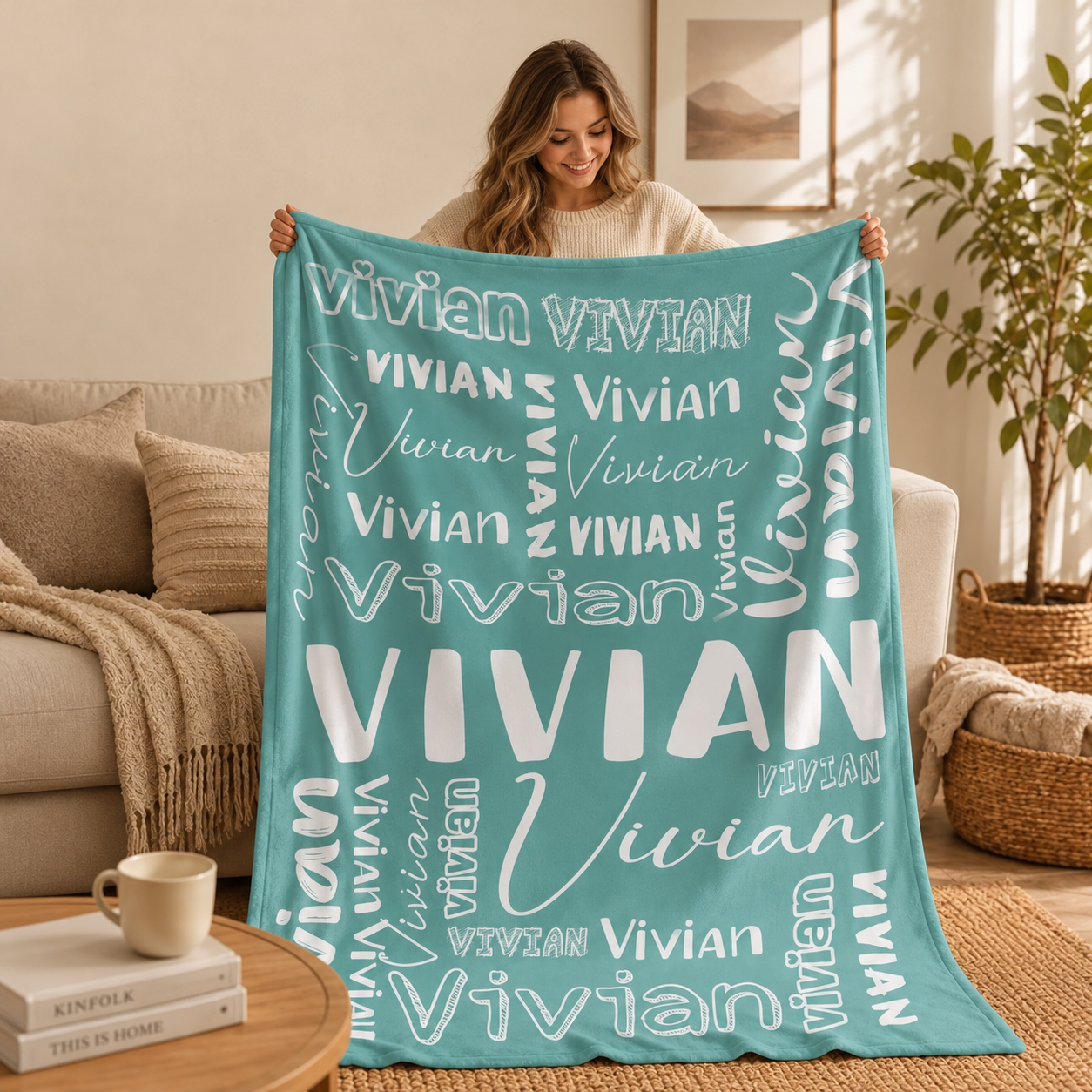 Personalized Photo And Text Blanket