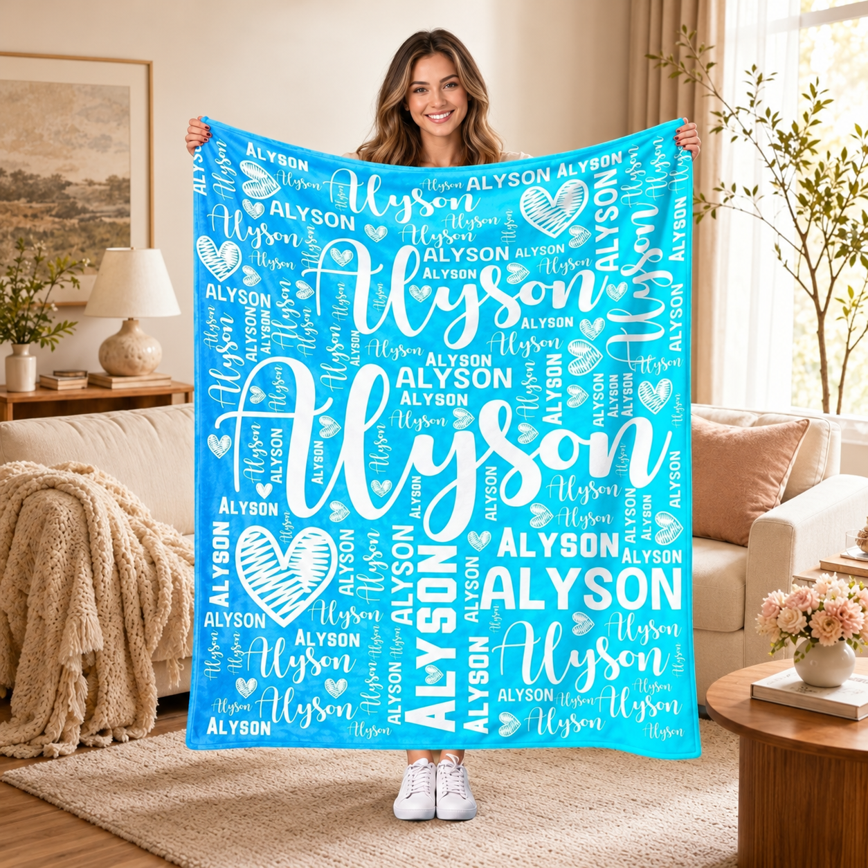 Personalized Photo And Text Blanket
