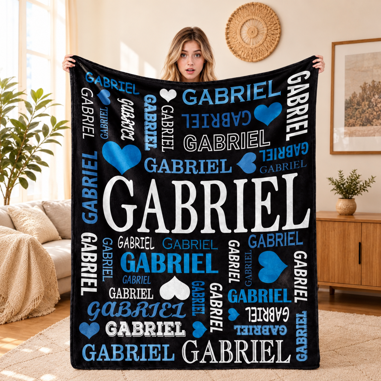 Personalized Photo And Text Blanket