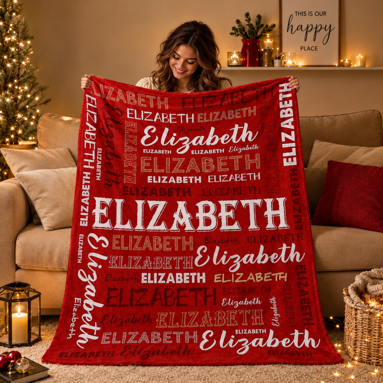 Personalized Photo And Text Blanket