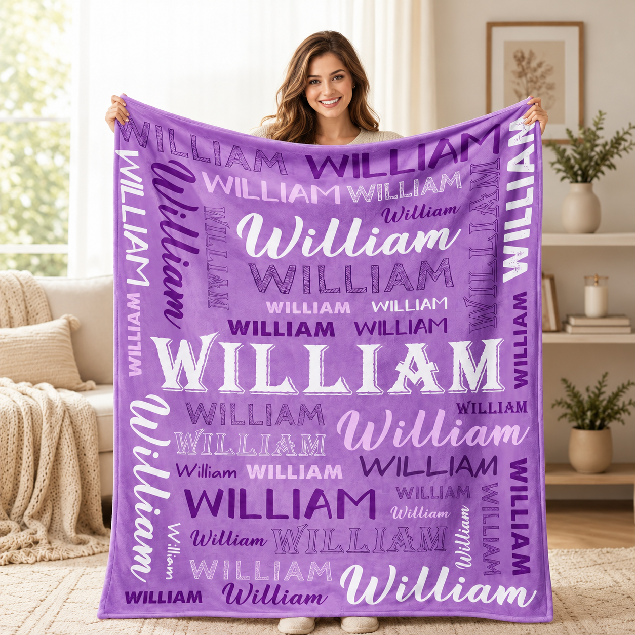 Personalized Photo And Text Blanket