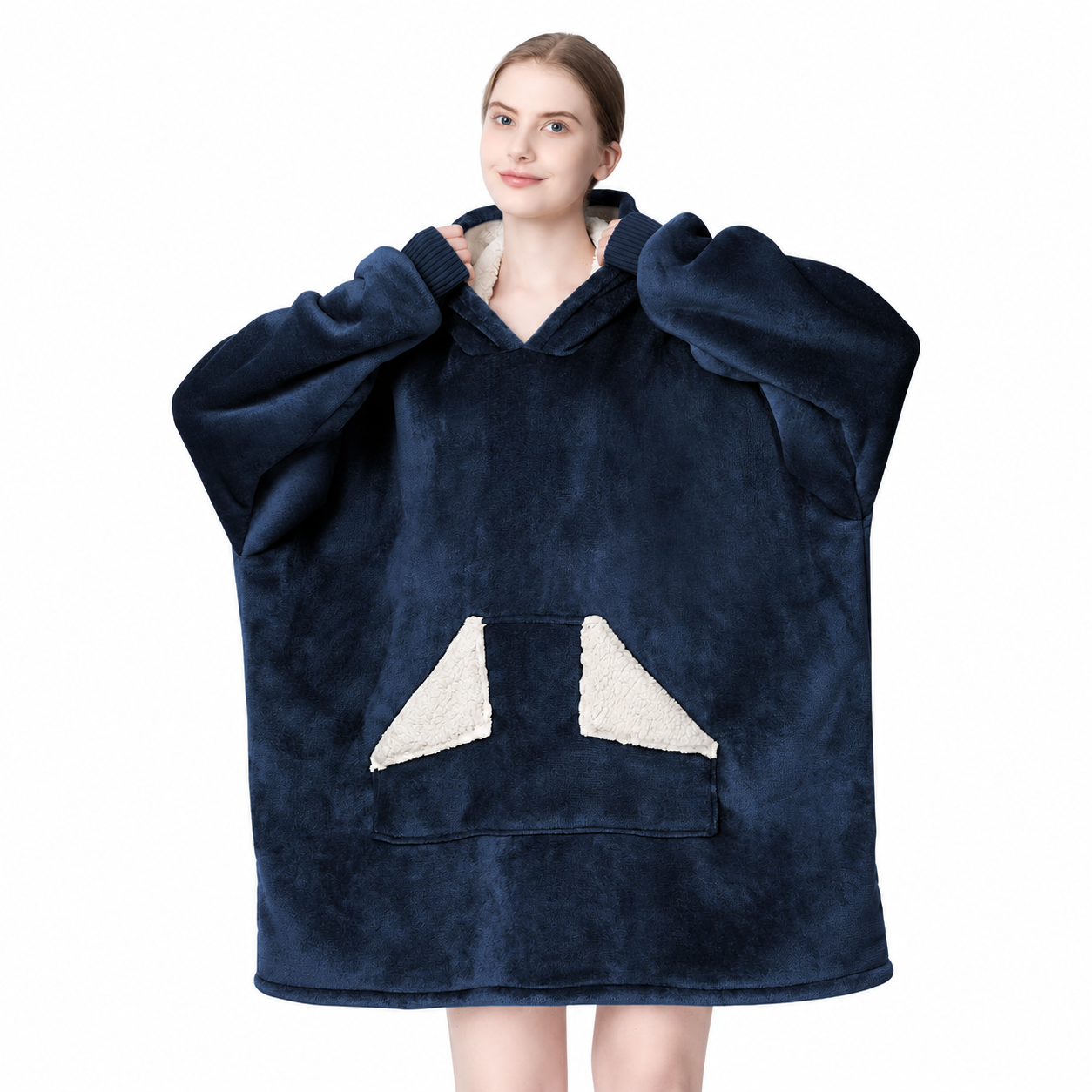 Oversized Long Sleeve Wearable Blanket Hoodie For Women