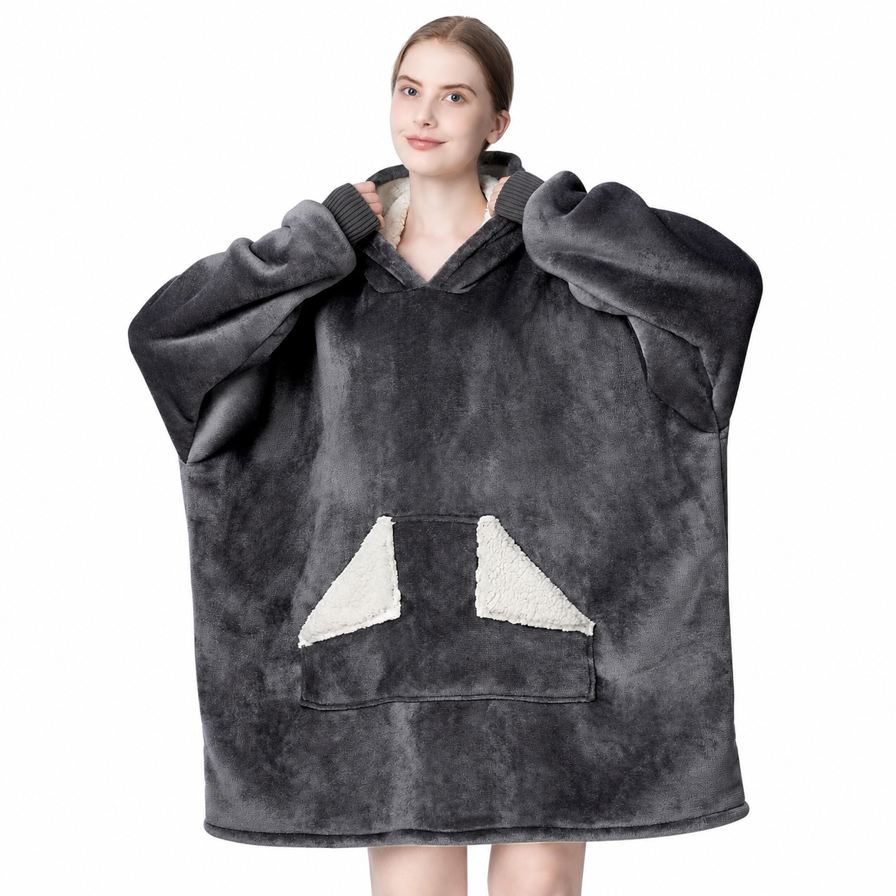 Oversized Long Sleeve Wearable Blanket Hoodie For Women