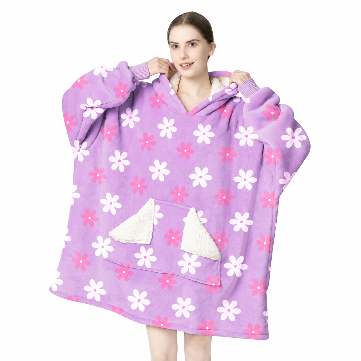 Oversized Long Sleeve Wearable Blanket Hoodie For Women