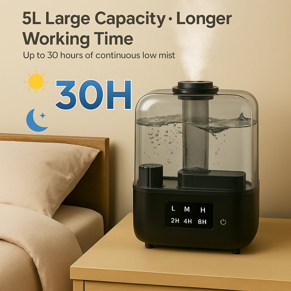 Ultrasonic 5L Top Fill Humidifiers With 360 Rotation Nozzle-Humiii
