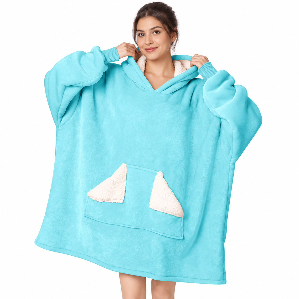 Oversized Long Sleeve Wearable Blanket Hoodie For Women