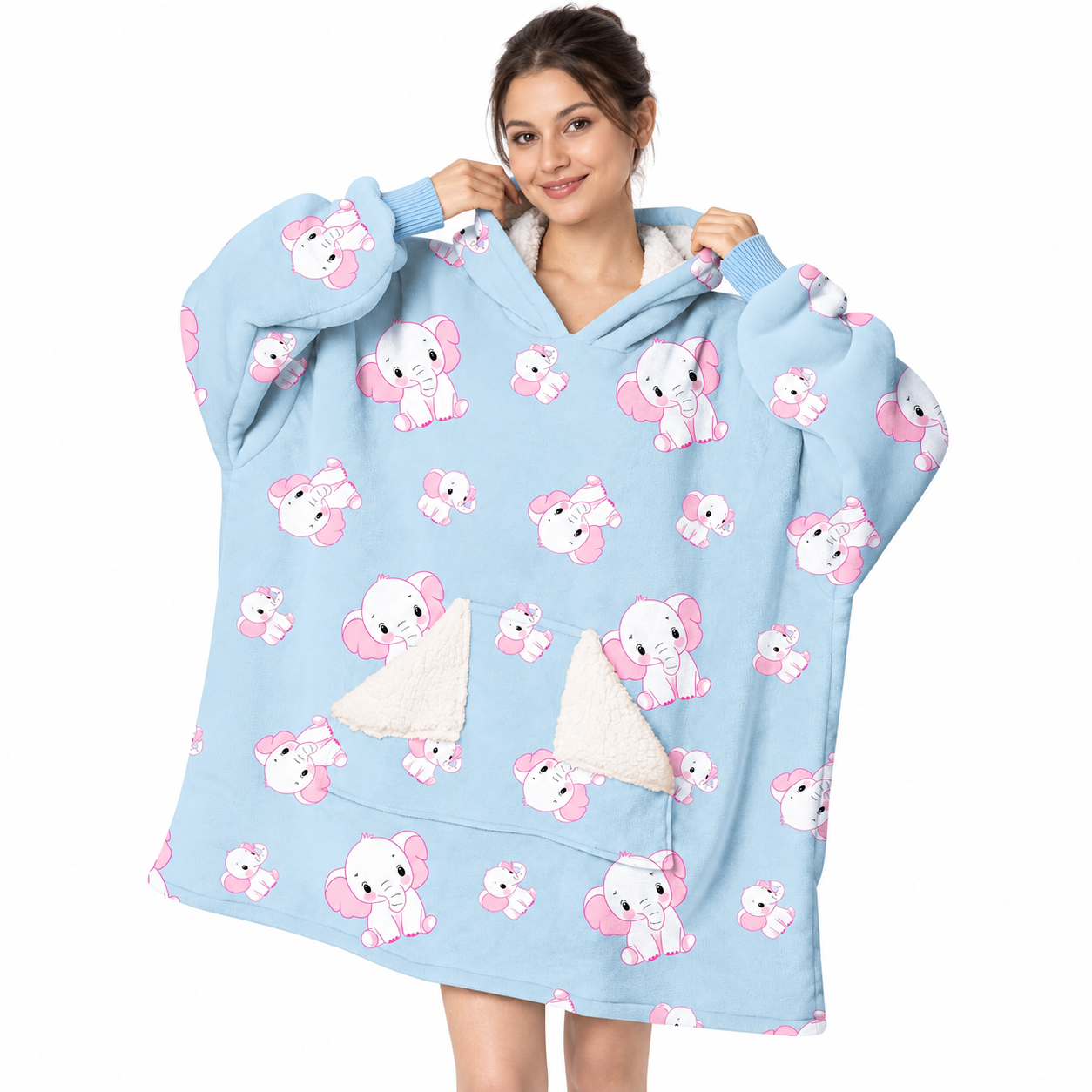 Oversized Long Sleeve Wearable Blanket Hoodie For Women