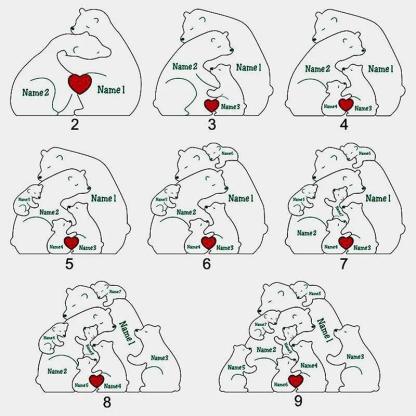 Bear Family LED Nightlight – Personalized Acrylic Light-Humiii