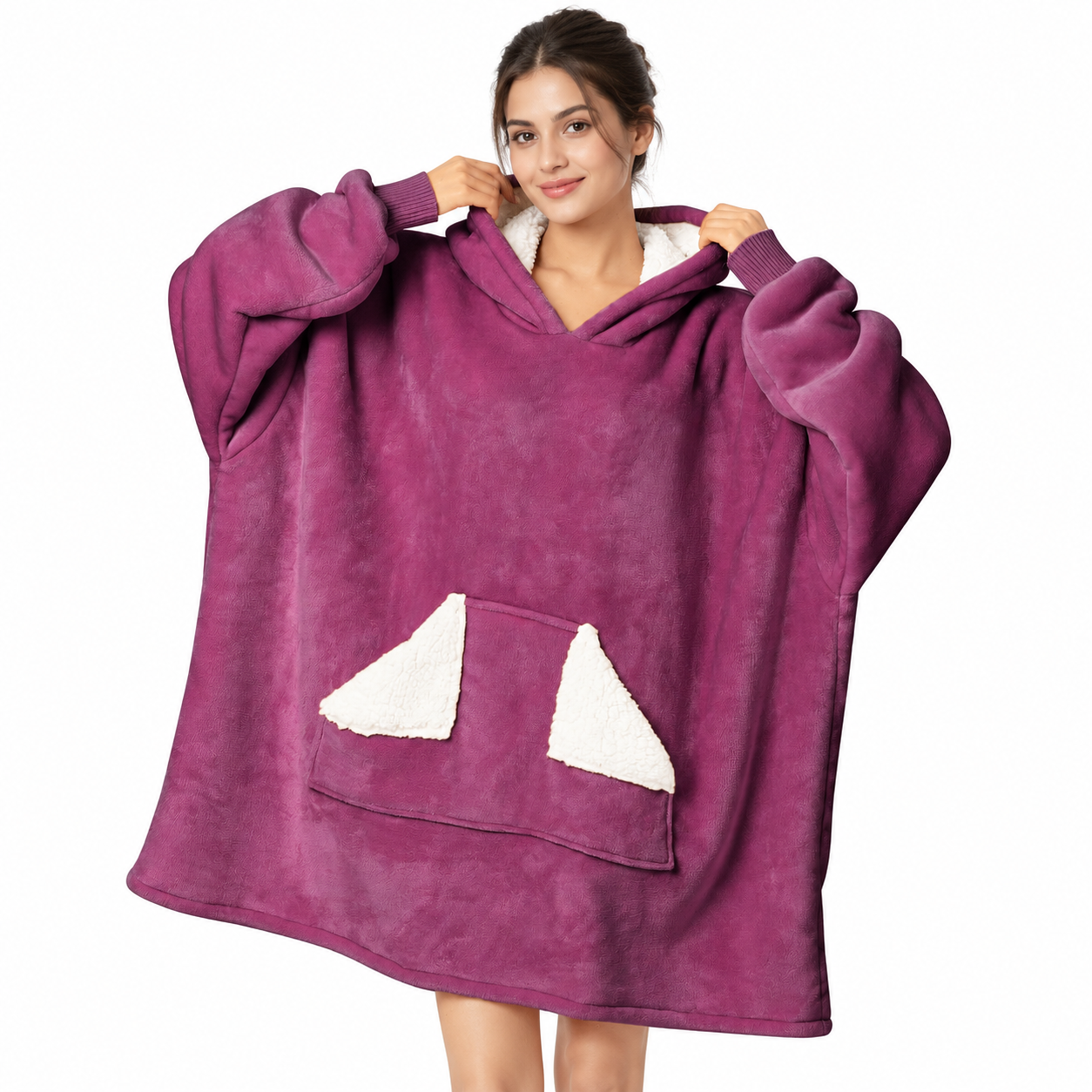 Oversized Long Sleeve Wearable Blanket Hoodie For Women