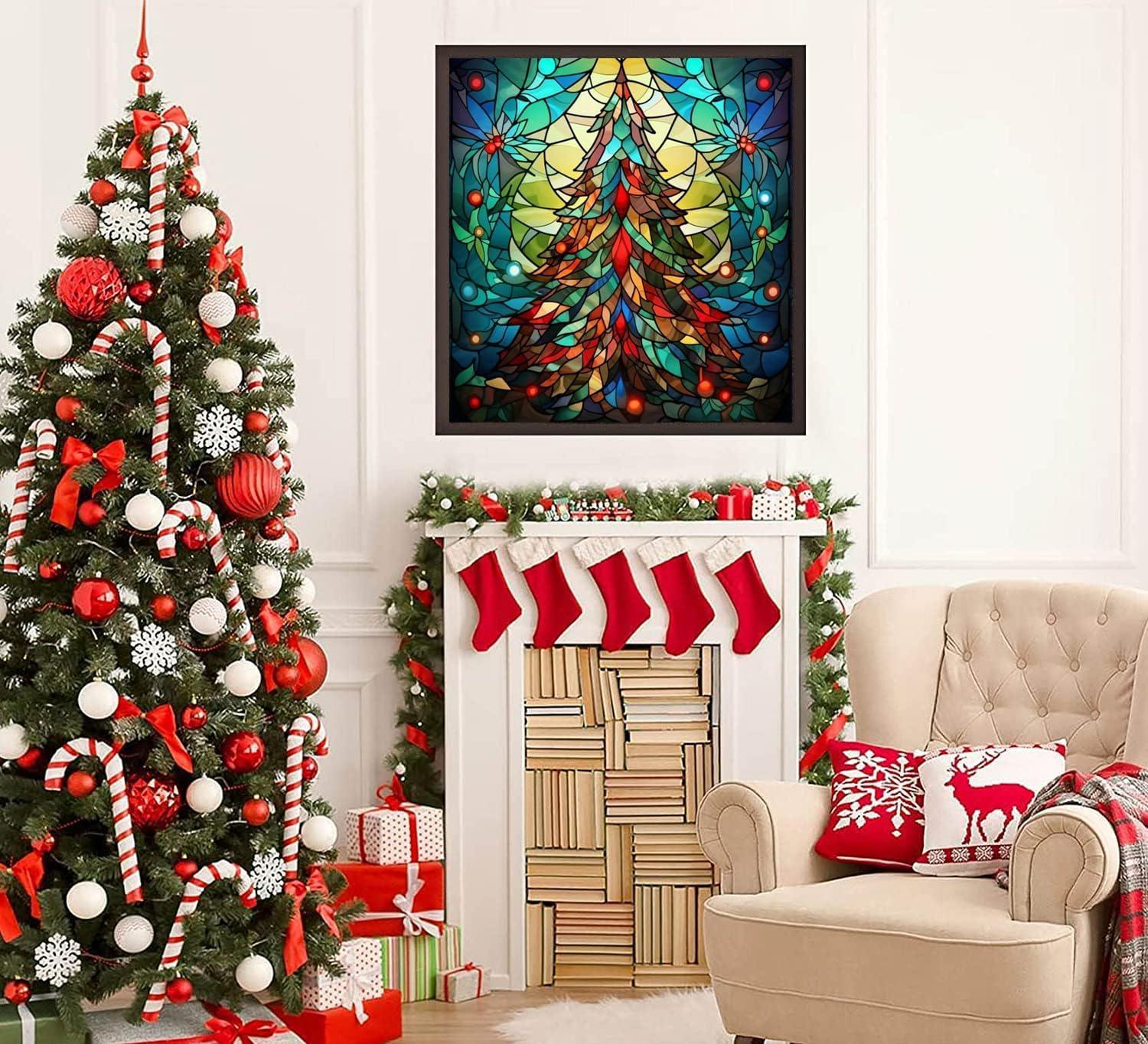 Stained Glass Christmas Tree Paint By Numbers Kit