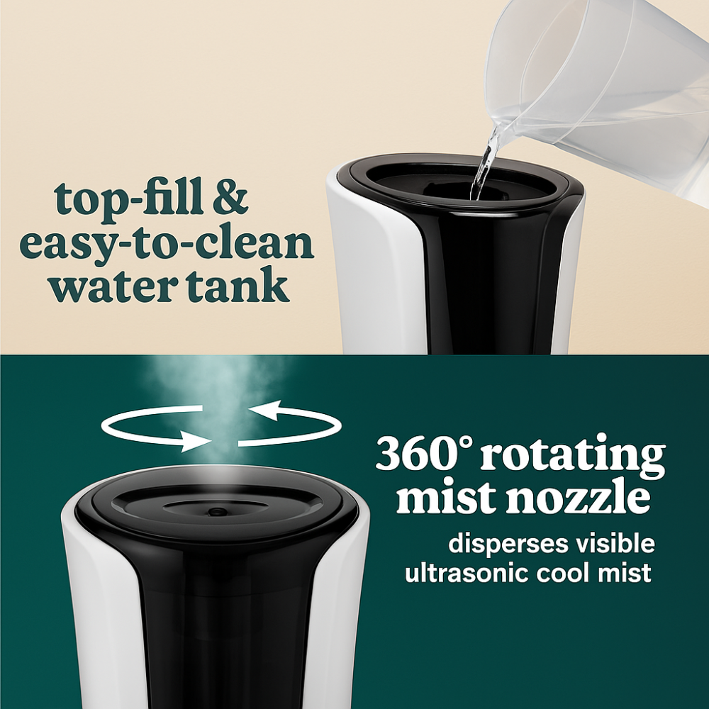Deluxe Warm And Cool Mist Ultrasonic Humidifier-Humiii