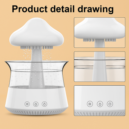 Rain Cloud Humidifier With Water Drip And Rain Sounds-Humiii