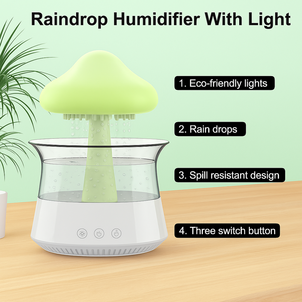 Rain Cloud Humidifier With Water Drip And Rain Sounds-Humiii