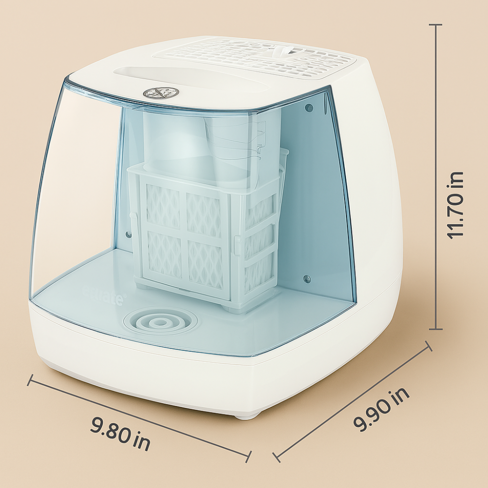Equate 1 Point 1 Gallon Invisible Cool Mist Humidifier-Humiii