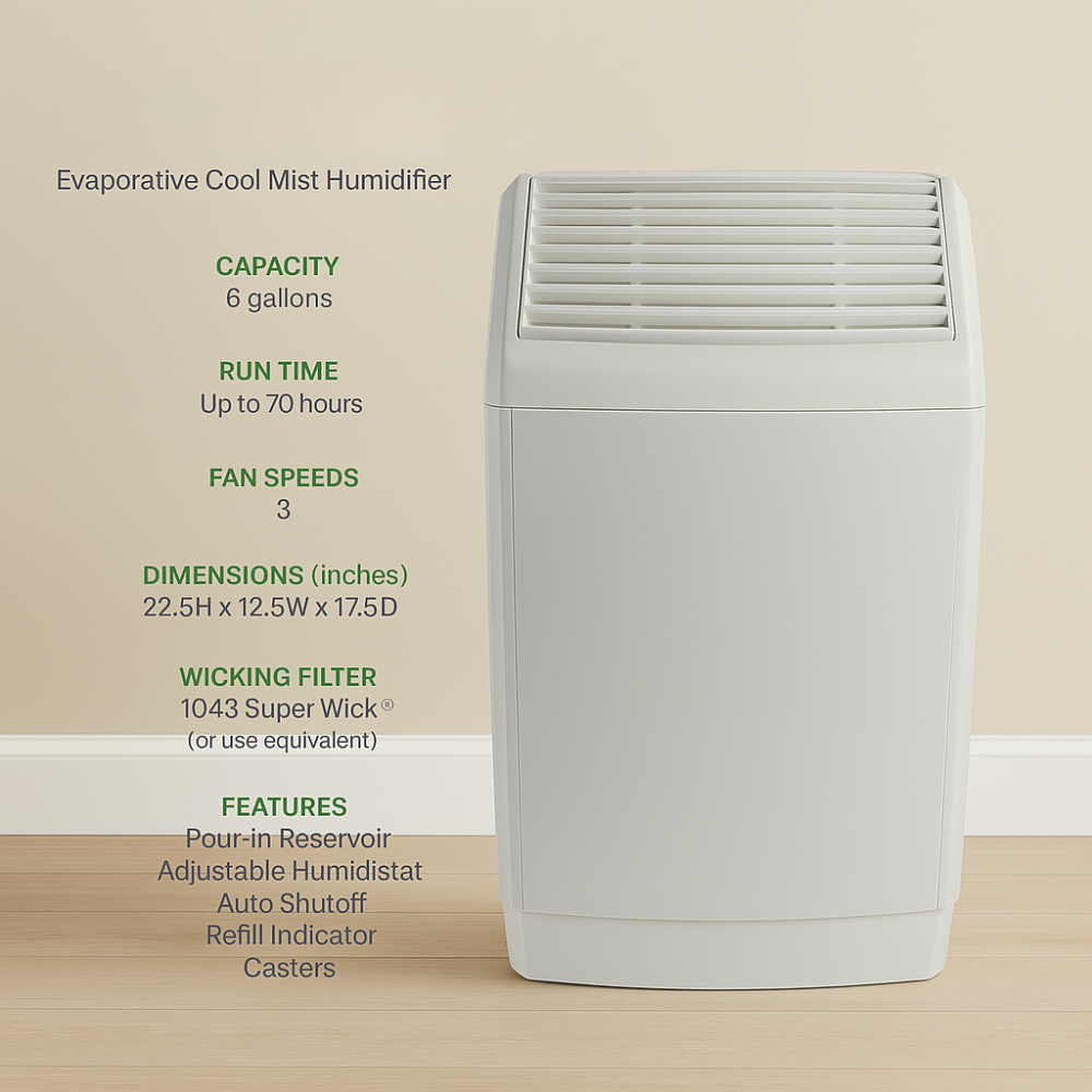 Space Saver Evaporative Humidifier-Humiii