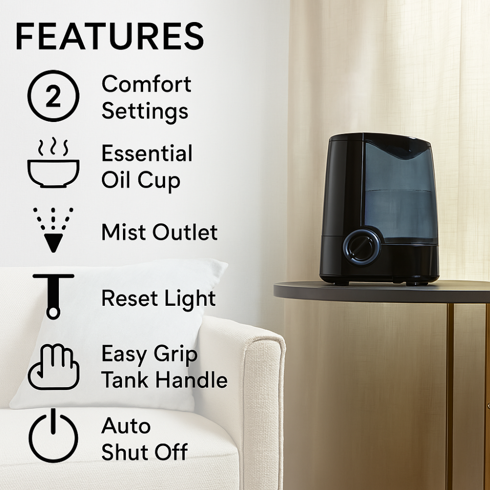 Filter Free Warm Moisture Humidifier-Humiii