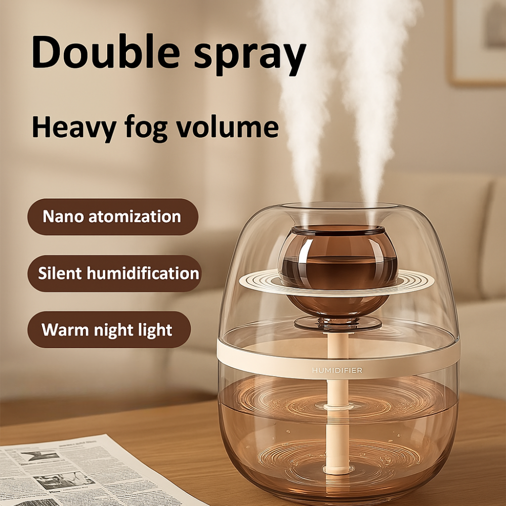 3L Humidifier Dual Nozzle USB Cool Mist Household Air Humidifier-Humiii