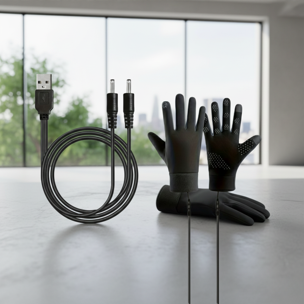 Electric Winter Gloves With Adjustable Temperature Settings