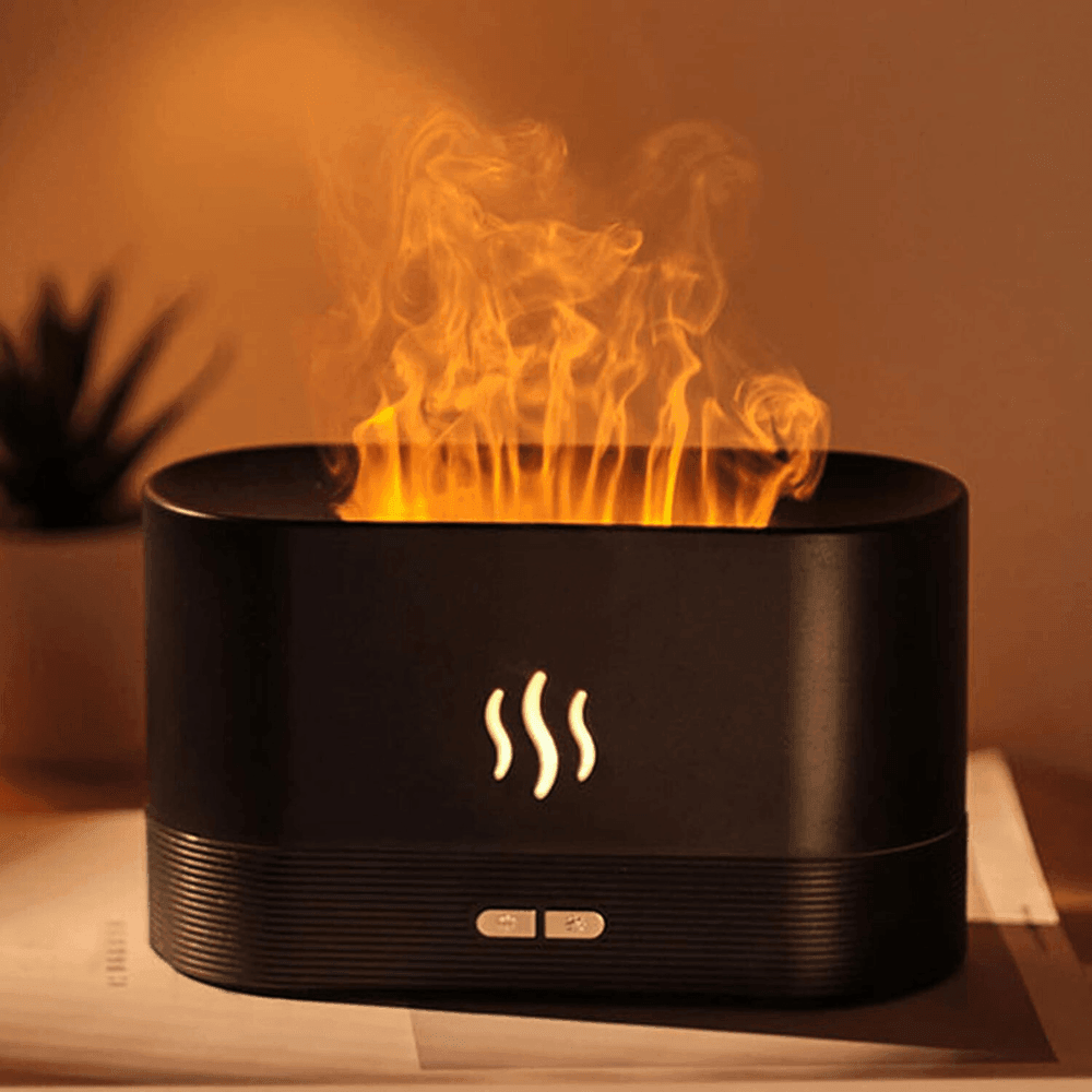 Flame Aroma Diffuser With Organic Essential Oil Set-Humiii