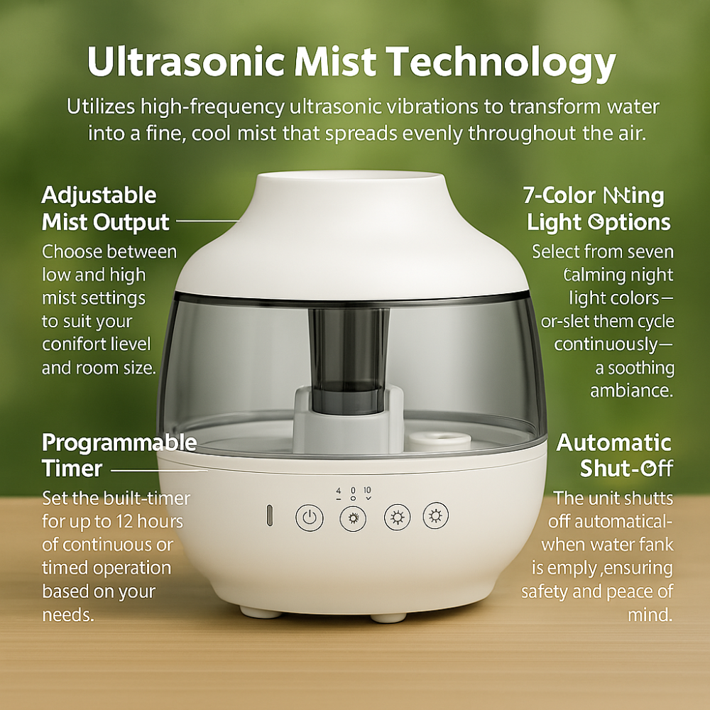 3 In 1 Ultrasonic Cool Mist Humidifier Ea-Humiii