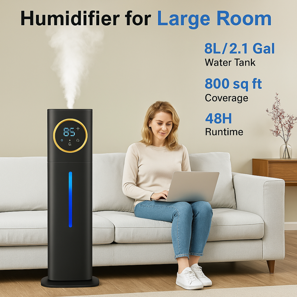 2 Point 1 Gal Top Fill Cool Mist Humidifiers For Home-Humiii
