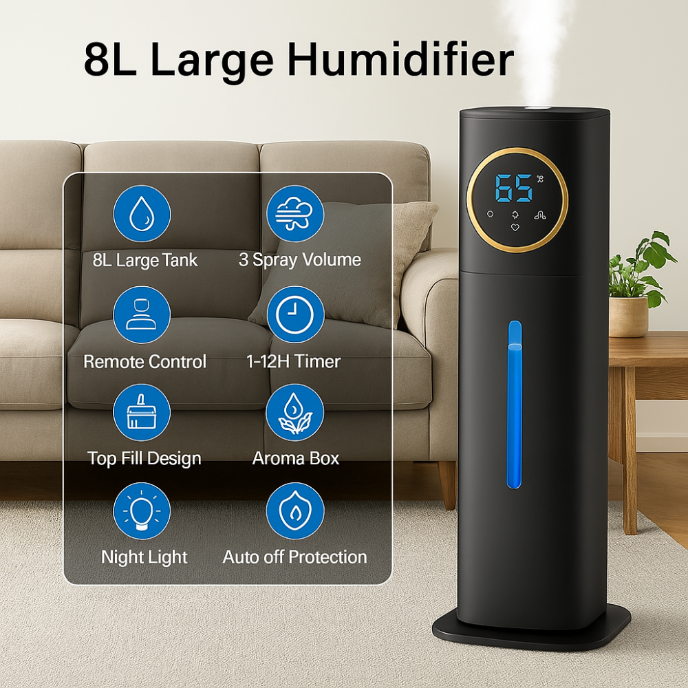 2 Point 1 Gal Top Fill Cool Mist Humidifiers For Home-Humiii