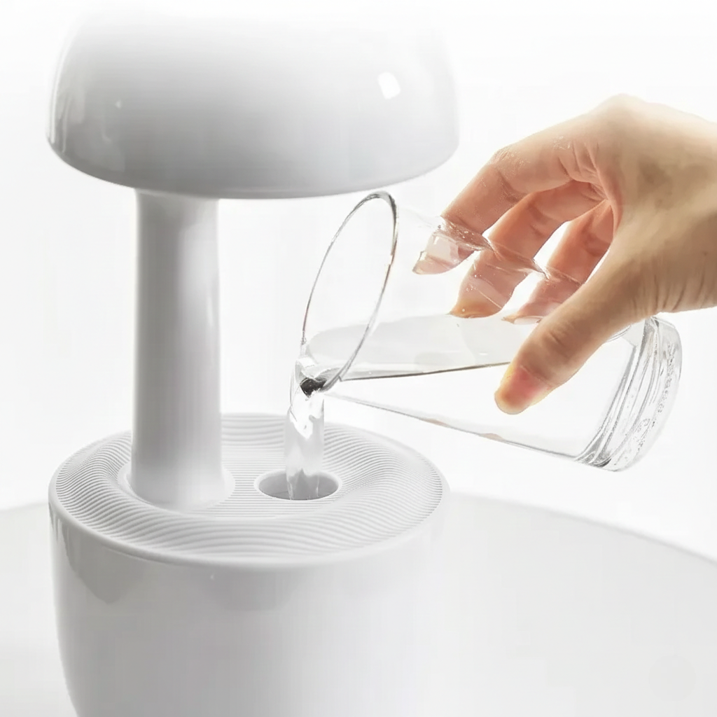 Mushroom Water Drop Humidifier Light