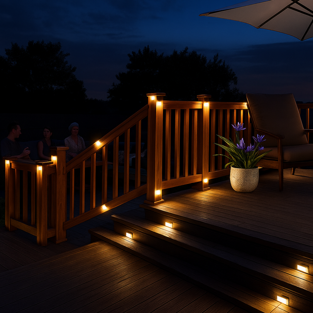 Solar Deck Step Lights Outdoor LED Fence And Stair Illumination-Humiii