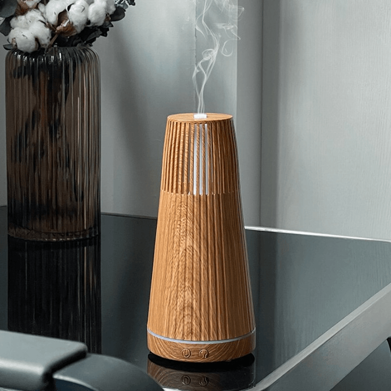 USB Portable Wood Grain Diffuser With Efficient Essential Oils-Humiii