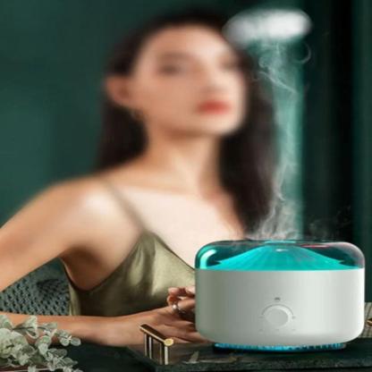 LED Air Humidifier With The Stylish Smoke Ring Spray-Humiii