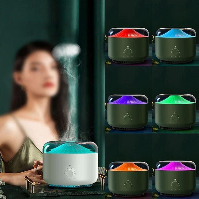 LED Air Humidifier With The Stylish Smoke Ring Spray-Humiii