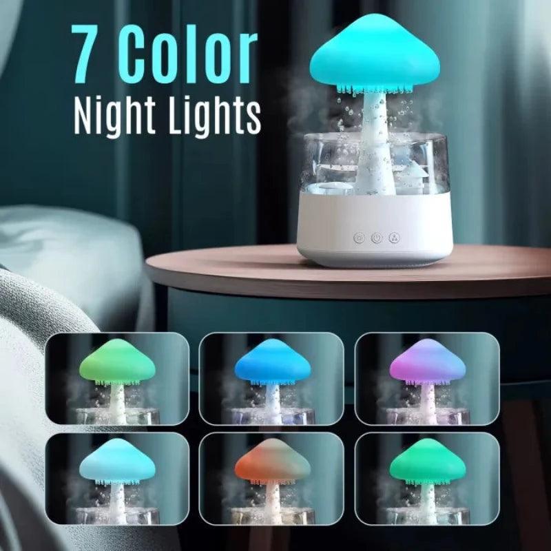 Mushroom Rainfall Diffuser with LED Lighting and Aromatherapy-Humiii