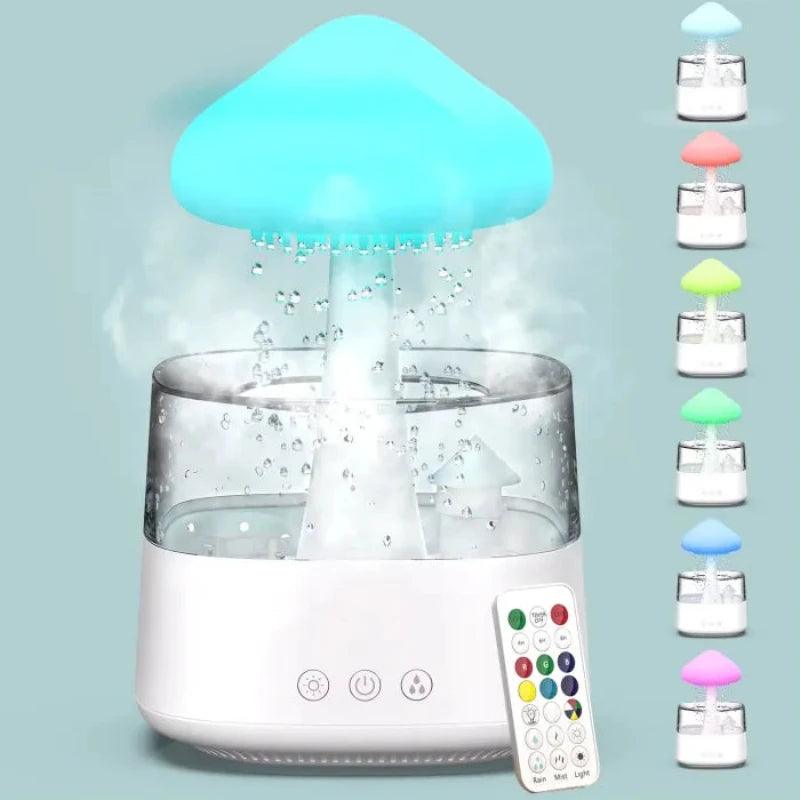 Mushroom Rainfall Diffuser with LED Lighting and Aromatherapy-Humiii