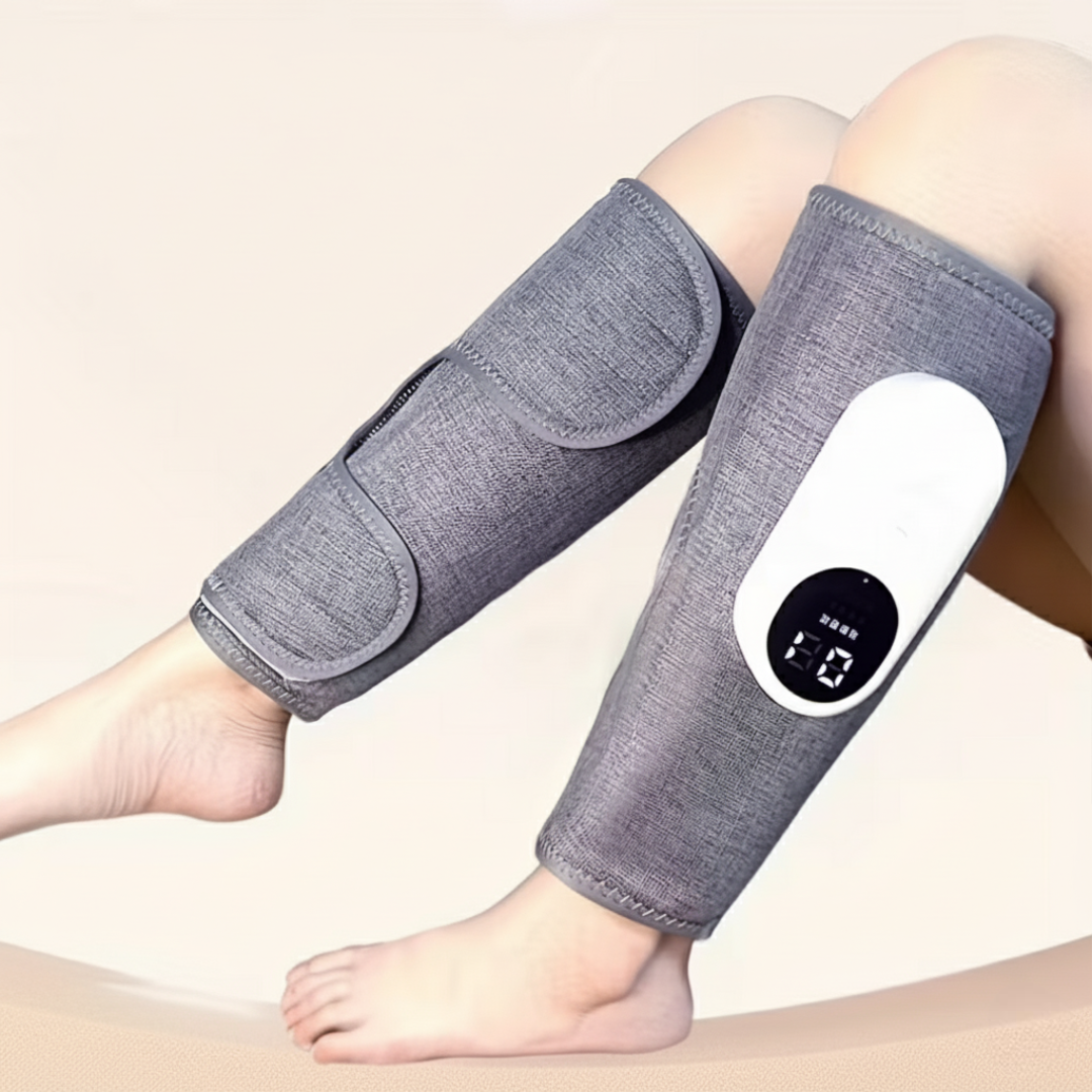 Electric Air Compression Massager With Heating Kneading Modes And Rechargeable Battery